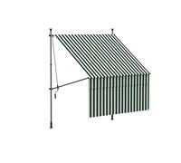 Canopée Store Banne Manuel Rétractable avec Manivelle, Auvent de Terrasse sans perçage, Protection Solaire Réglable pour Balcon, Terrasse, Jardin (Blanc et Vert, 2m x 1.8m)