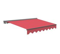 Canopée Store Banne Manuel Semi Coffre 4 x 3m Rouge - Store Rétractable pour Terrasse, Balcon et Jardin - Manivelle à Gauche - Aluminium et Polyester 280 g/m²