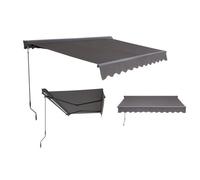 Canopée Store Banne Manuel Semi Coffre Gris 3 x 2.5m - Store Rétractable pour Terrasse, Balcon & Jardin