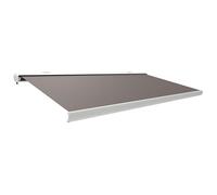 Canopée Store Banne Motorisé et Manuel Ombra 4x3.5m - LED Intégré - Blanc/Taupe - Double Commande - Aluminium - Protection UV 290g/m²