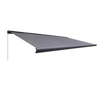 Canopée Store Banne Motorisé et Manuel Ombra 4x3.5m - LED Intégré - Gris - Double Commande - Aluminium - Protection UV 290g/m²