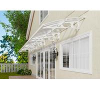 Canopia Auvent de porte aluminium et polycarbonate - Bordeaux 892 x 139 cm blanc - 707352