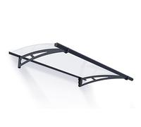 Palram Canopia by Auvent de Porte d'entrée Aquila 1.4m² Marquise de Porte, Protection Contre la Pluie et Le Soleil pour Maison, (Gris)