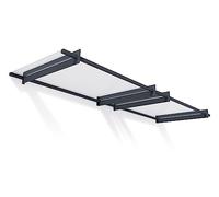 Canopia by Palram Auvent de porte d'entrée Nancy 0.94x3.1m Marquise de Porte, Protection Contre la Pluie et le Soleil pour Maison, (gris)