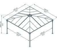 Tonnelle autoportante aluminium et toit polycarbonate Palermo 4,3 x 4,3 m