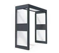 Canopia by Palram Sophia - Auvent de Porte avec Deux parois latérales Gris Clair (215 cm)