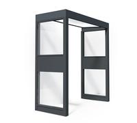 Canopia by Palram Sophia - Auvent de Porte avec Deux parois latérales Opale Blanche (215 cm)