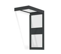 Canopia by Palram Sophia - Auvent de Porte avec Paroi Latérale Gris Clair (160 cm)