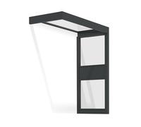 Canopia by Palram Sophia - Auvent de Porte avec Paroi Latérale Gris Clair (215 cm)