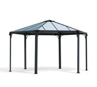 CANOPIA by Palram Tonnelle de Jardin Monaco 17.6m² (Gris) Cadre en Aluminium, Panneaux en Polycarbonate, Protection UV, Résistant à la Rouille