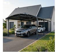 Palram Carport aluminium Canopia Arcadia 8500 pour 2 voitures 3,59 x 8,63 m