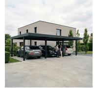 Canopia Carport Double OSLO 9,01 x 5,96 m NOIRES
