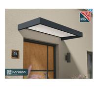 Canopia Marquise de porte Sophia 215 x 95 cm Gris Foncé / Blanc Opale