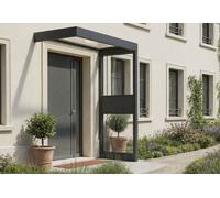 Canopia Marquise en aluminium et acrylique clair + 1 paroi latérale - 215 cm - 707718