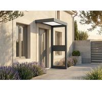 Canopia Marquise en aluminium et acrylique opale + 1 paroi latérale - 160 cm - 707752