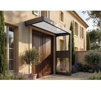 Canopia Marquise en aluminium et acrylique opale + 1 paroi latérale - 215 cm - 707753