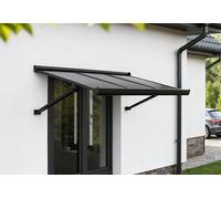 Canopia Marquise en aluminium et polycarbonate gris opaque - Augustine 111 cm - 707727