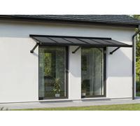 Canopia Marquise en aluminium et polycarbonate gris opaque - Augustine 222 cm - 707729