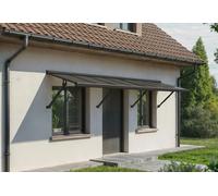 Canopia Marquise en aluminium et polycarbonate gris opaque - Augustine 294 cm - 707736