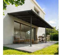 Canopia Pergola Sierra Cabrio 3X6,2 \n Structure grise / Panneaux gris opaques