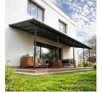 Canopia Pergola Sierra Cabrio 3X8,6 \n Structure grise / Panneaux gris opaques