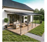 Canopia Pergola Sierra Cabrio 3X9,7 \n Structure grise / Panneaux gris opaques