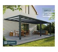 Pergola adossée Stockholm Palram Canopia aluminium et polycarbonate gris 3,32 x 8,05m