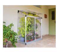 CANOPIA by Palram Serre de Jardin Lean to 0.8m² (Argent) Cadre en Aluminium, Panneaux en Polycarbonate, Résistant aux UV