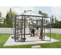 Canopia Serre de jardin hexagonale aluminium/polycarbonate Oasis 8 m² - Grise - 705239