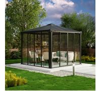 Canopia By Palram Tonnelle de jardin fermée autoportante Ledro 3x3 m Gris