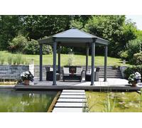 Canopia by Palram Tonnelle de Jardin Roma 14.9m² (Gris) Cadre en Aluminium, Panneaux en Polycarbonate, Protection UV, Résistant à la Rouille