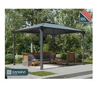 Canopia by Palram Tonnelle de jardin Martinique 3,6×2,9 m Cadre aluminium toit polycarbonate Gris