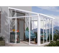 Canopia Véranda alu blanc en kit polycarbonate verre - Sanremo 3 x 3,14 m - 707078.