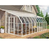 Canopia Véranda PVC en kit polycarbonate et verre - Sunroom 2,57 x 6,32 m - 702147.