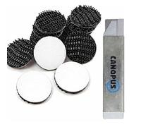 CANOPUS Dual Lock SJ3550 Cercles, Lot de 16", diamètre de 23 mm, pastilles Auto adhésives refermables, Noir