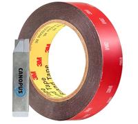 CANOPUS Professional Ruban Adhésif Double Face Extra Fort Imperméable 5925, Noir, 24mm x 5m Ruban Adhésif de Montage pour l'intérieur et l'extérieur