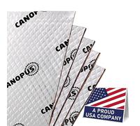 CANOPUS Professionnel Auto Adhésif Isolation Phonique Voiture, Tapis Insonorisant en Butyle, 50 mil, 5 sqft, Lot de 5 Feuilles, Tapis Insonorisant pour Voiture, Coffre, Porte, Sol et Plafond, Argenté