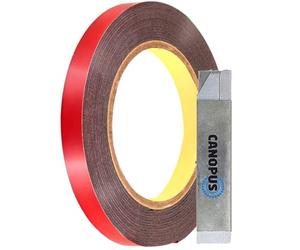CANOPUS Ruban Adhesif à Double Face Extra Fort 12,7mm x 4,5m Résistance à Haute Température, Ruban de Montage pour les Bandes LED, intérieur, extérieur, Noir