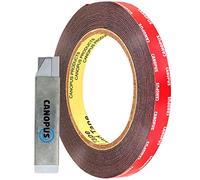 CANOPUS Ruban adhesif Double Face Extra Fort 10,5mm x 3 mètre Etanche pour les Bande LED, Décoration de Maison, Ruban de Automobiles, Noir