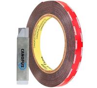 CANOPUS Ruban adhesif Double Face Extra Fort 12,7mm x 4,5m Etanche Parfait pour les Bande LED, Décoration de Maison, Ruban de Automobiles, Noir