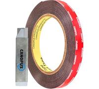 CANOPUS Ruban adhesif Double Face Extra Fort 12,7mm x 4,5m Etanche Ruban Mousse Double Face Parfait pour les Applications Bande LED, Intérieures, Extérieures et Automobiles