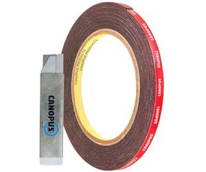 CANOPUS Ruban Adhésif Double Face Extra Fort 5mm x 3 mètre, Ruban Adhesif Etanche, pour la fixation de bandes LED, utilisation intérieure, extérieure et automobile