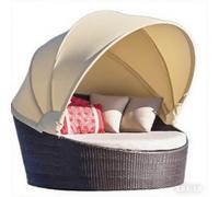 Canopy De Remplacement pour Lit De Repos Extérieur 214 Cm - Toile De Rechange Imperméable avec Sangles Auto-Agrippantes, pour Transat en Osier