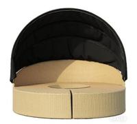 Canopy De Remplacement pour Transat en Osier - Toile Impermeable 167,6 Cm avec Sangles Auto-Agrippantes, Protection pour Lit De Jour Extérieur (Black)