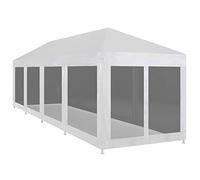 Canopy Tent de fête d'extérieur 12 x 3 m - Gazebo pop-up robuste avec 10 parois latérales en maille - Abat-jour résistant aux UV et imperméable pour patio, camping, plage - Installation facile