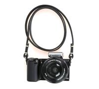 CANPIS Bandoulière vintage en cuir véritable pour appareil photo sans miroir Sony, Nikon, Canon, Leica, Olympus, Panasonic, Pentax, Fuji, Noir , 100 cm