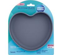 Canpol Assiette en silicone avec ventouse cœur bleu 80/309 300ml 6m+, 1 pièce