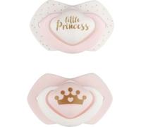 Canpol Babies 2 sucettes symétriques en silicone, 6-18m+, Petite princesse, rose