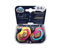 Canpol Babies 2 tétines symétriques en silicone, 0-6m, Neon Love Baby, rose, jaune