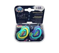 Canpol Babies 2 tétines symétriques en silicone, +18m, Neon Love Baby, bleu